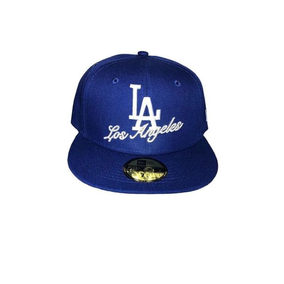 New Era Los Angeles Dodgers Dual Logo 59FIFTY Fitted Hat Cap Size 7 1/4 - Picture 1 of 5